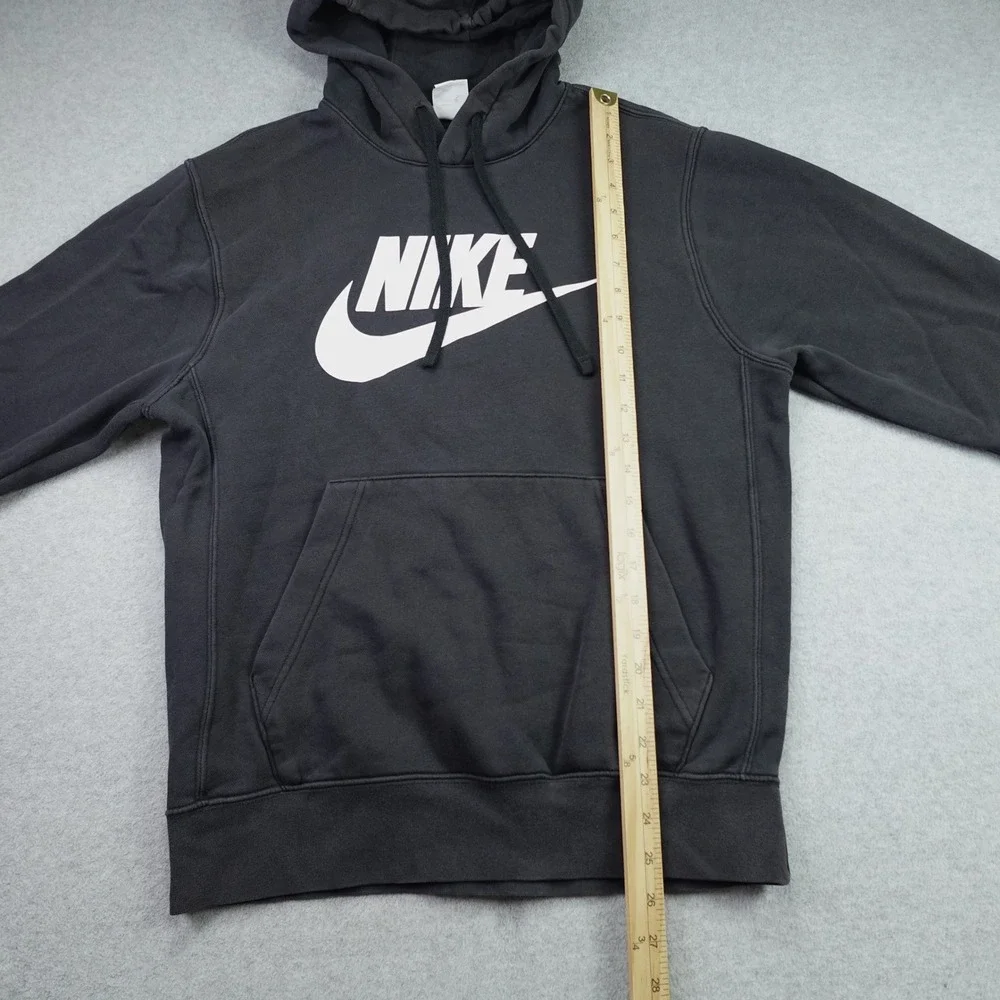 Nike Hoodie Mens Small Black Sporty Pullover Graphic Logo Sweatshirt